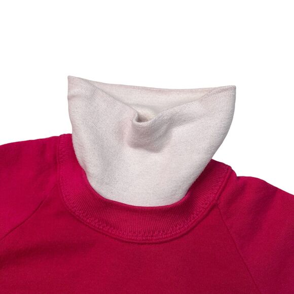 Vintage Rocking Horse Print Merry Go Round Turtleneck Sweatshirt Pink Medium - Picture 4 of 6